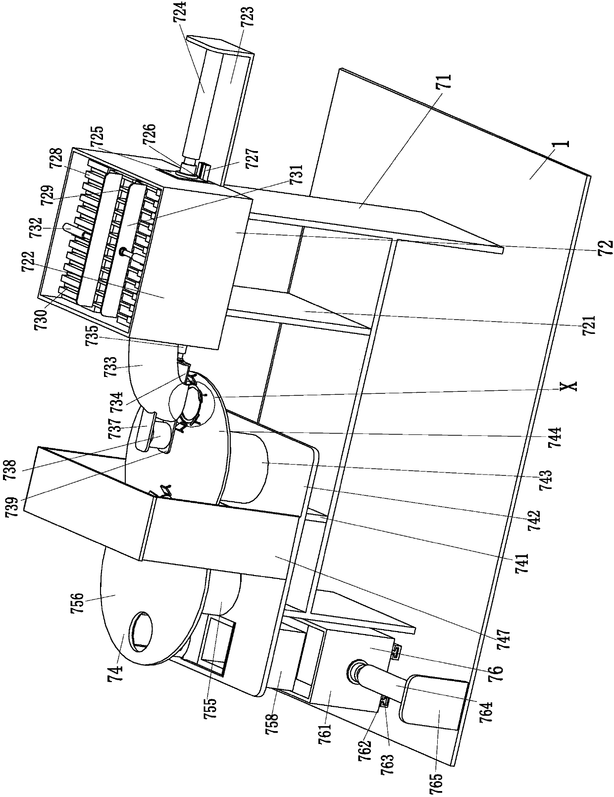 Automatic cup bottom and cup body forming machine of circular truncated cone-shaped food packaging box