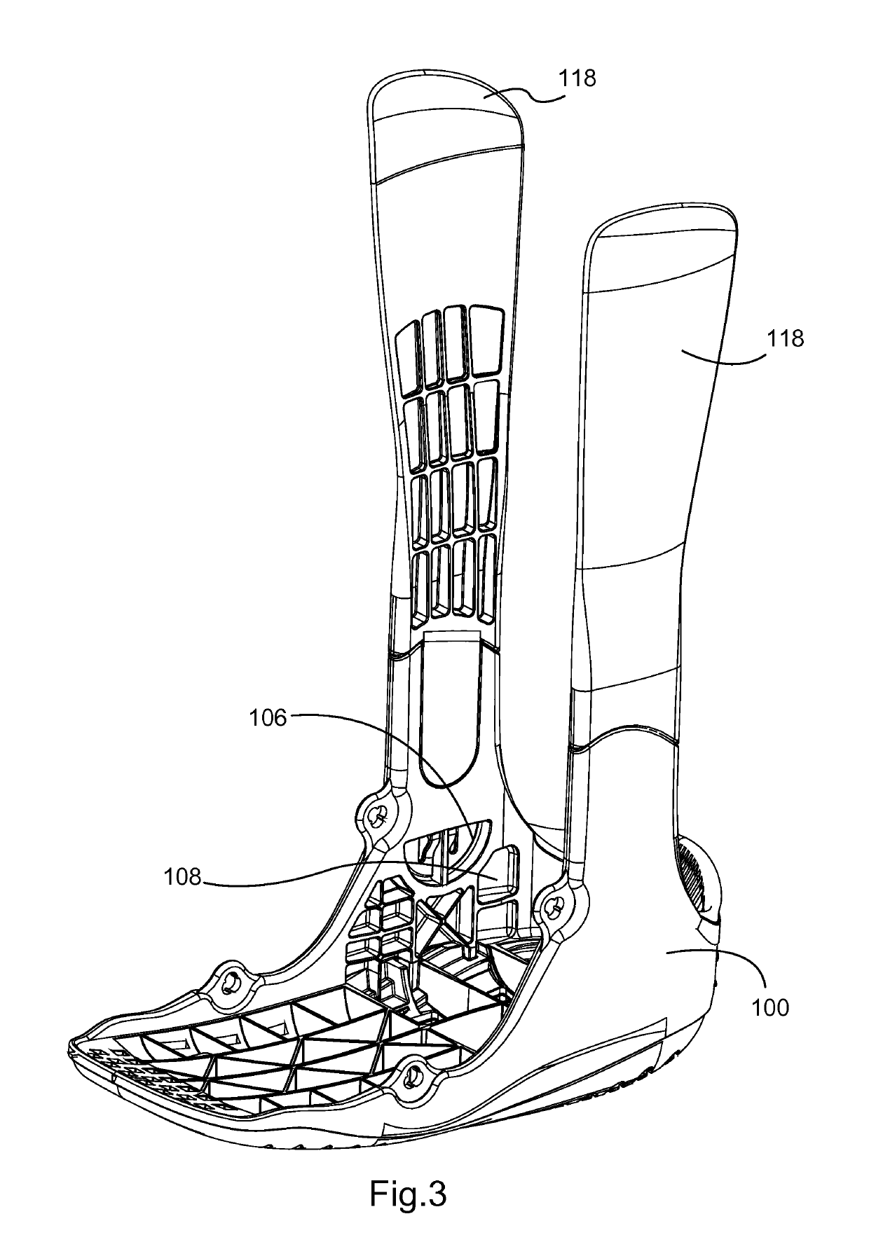 Modular system for an orthopedic walking boot