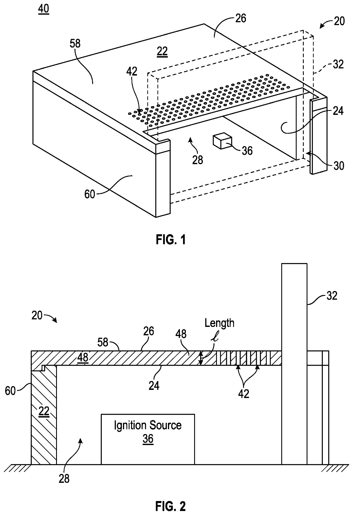 Ignition suppressing enclosure having vent paths for flame quenching
