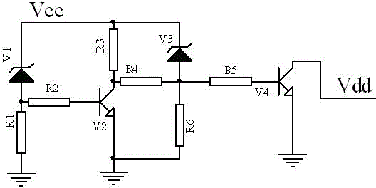 DC/DC power input overvoltage and under-voltage protection device composed of voltage-stabilizing tube