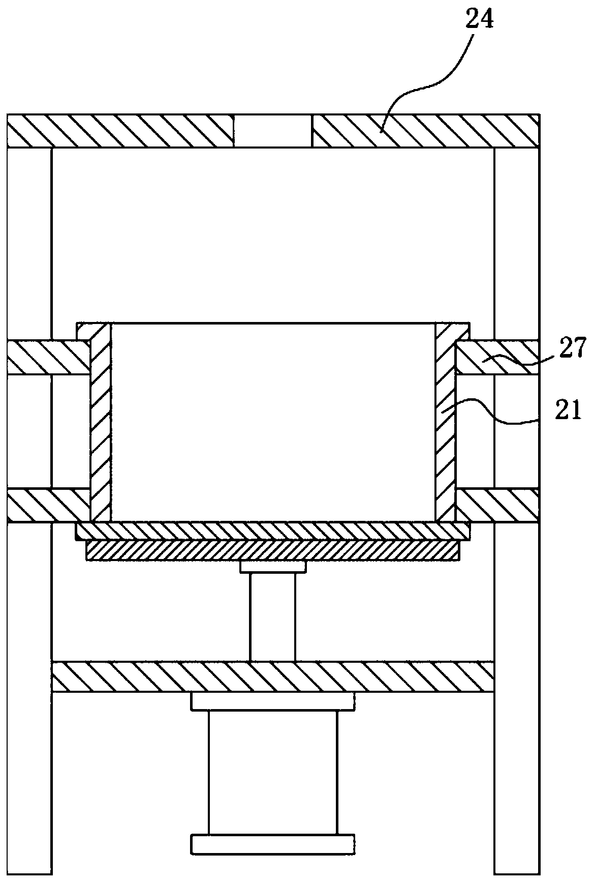 Mixed stirring material conveying mechanism