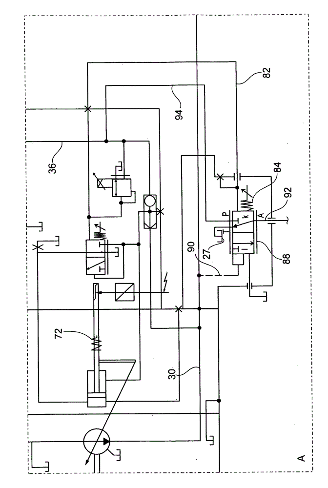 Hydraulic system with servo pump and bypass valve