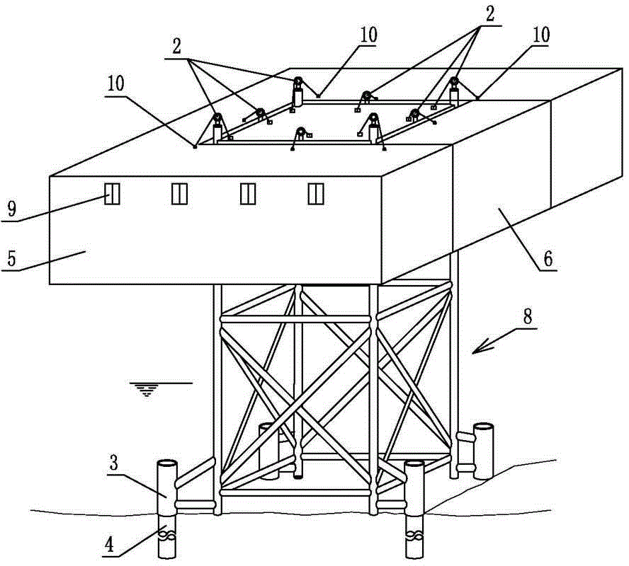 Self-installation type offshore booster station structure and installation method thereof