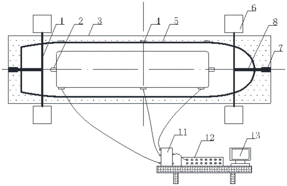 Torsion experiment device and simulation method of large opening ship with unbalanced cargo loading