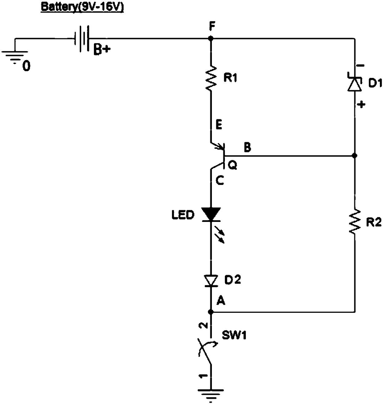 Low-cost constant-current charging LED driving circuit