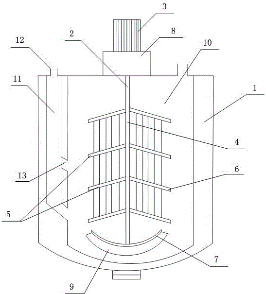 Stirring reactor for feeding material uniformly in reaction