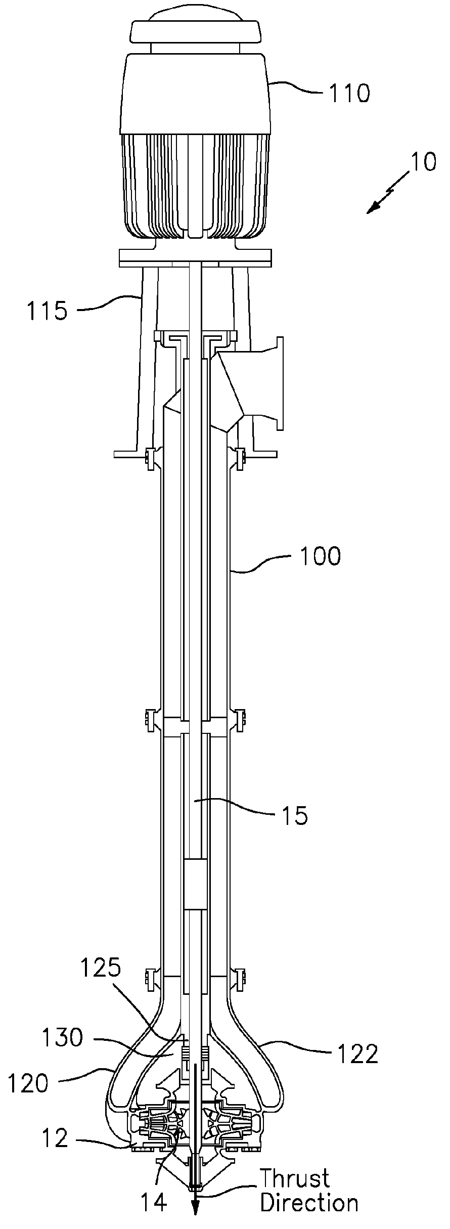 Vertical double-suction pump having beneficial axial thrust