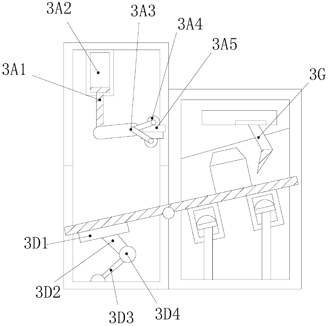 Roof paper box packaging machine implementing pulling, molding, flattening and sliding cutting effect by pulling box corners through clamping plates