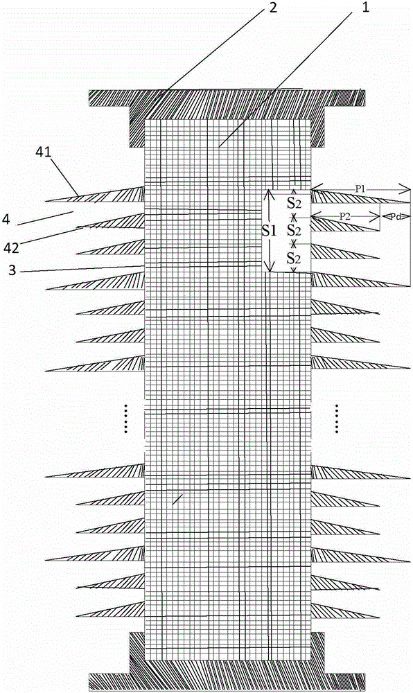 One-large two-small umbrella-shaped DC composite post insulator used for high altitude area