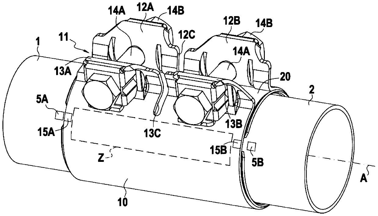 Device for coupling two tubes with pre-assembly