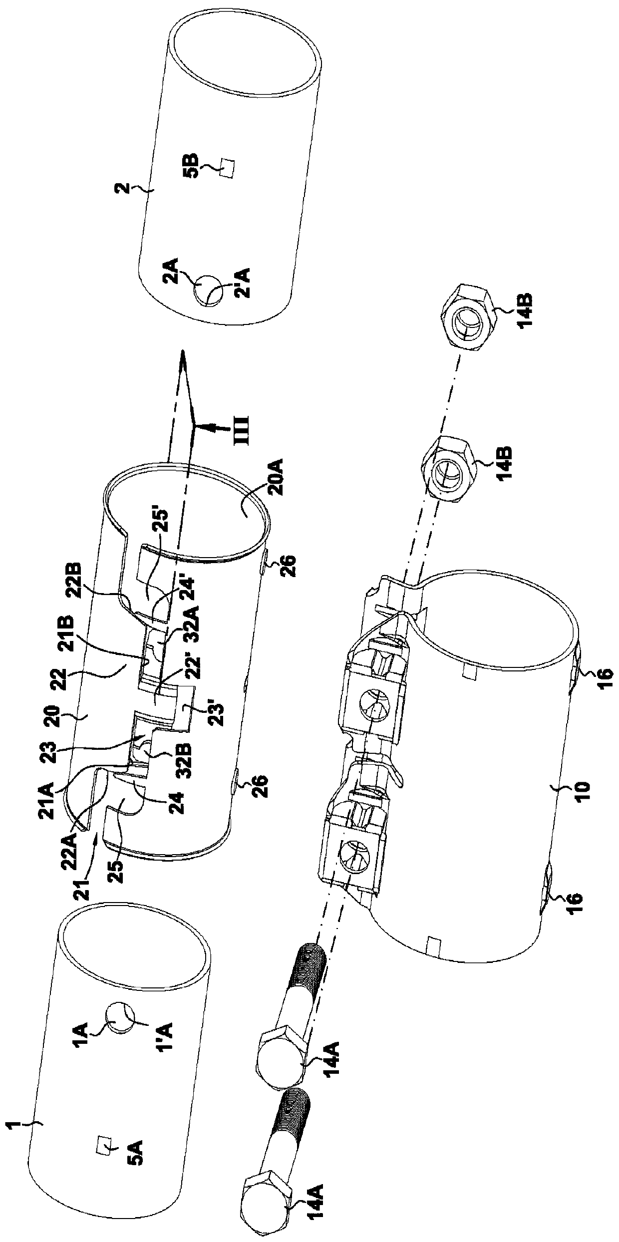 Device for coupling two tubes with pre-assembly