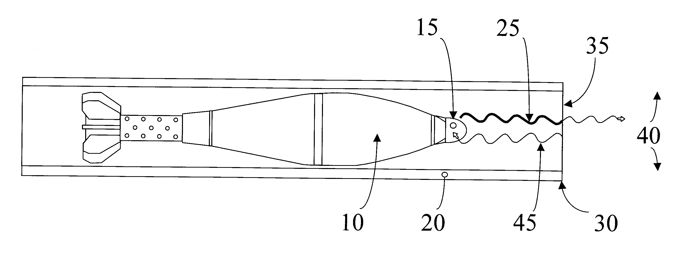 Projectile launch detection system utilizing a continuous wave radio frequency signal to confirm muzzle exit
