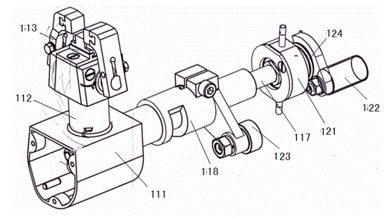 Candy grabbing mechanical arm structure for high-speed double twist packing machine