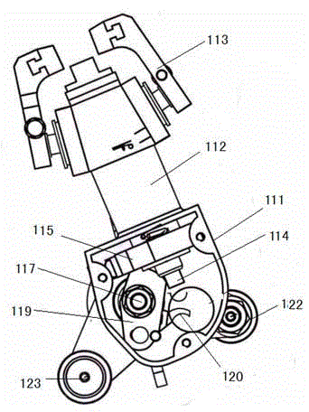 Candy grabbing mechanical arm structure for high-speed double twist packing machine