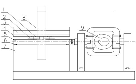 Testing device for rubber creeper tread abrasion loss performance and method