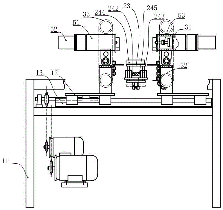 Cutting board feeding and jacking synchronous mechanism