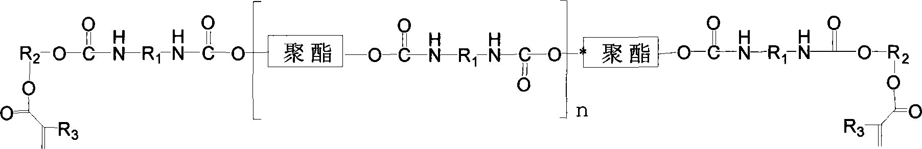 Large-molecular weight polyurethane acrylic ester and synthesizing method thereof