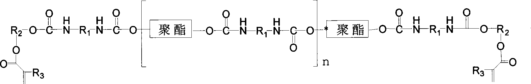 Large-molecular weight polyurethane acrylic ester and synthesizing method thereof