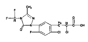Herbicidal composition containing glufosinate-ammonium and carfentrazone