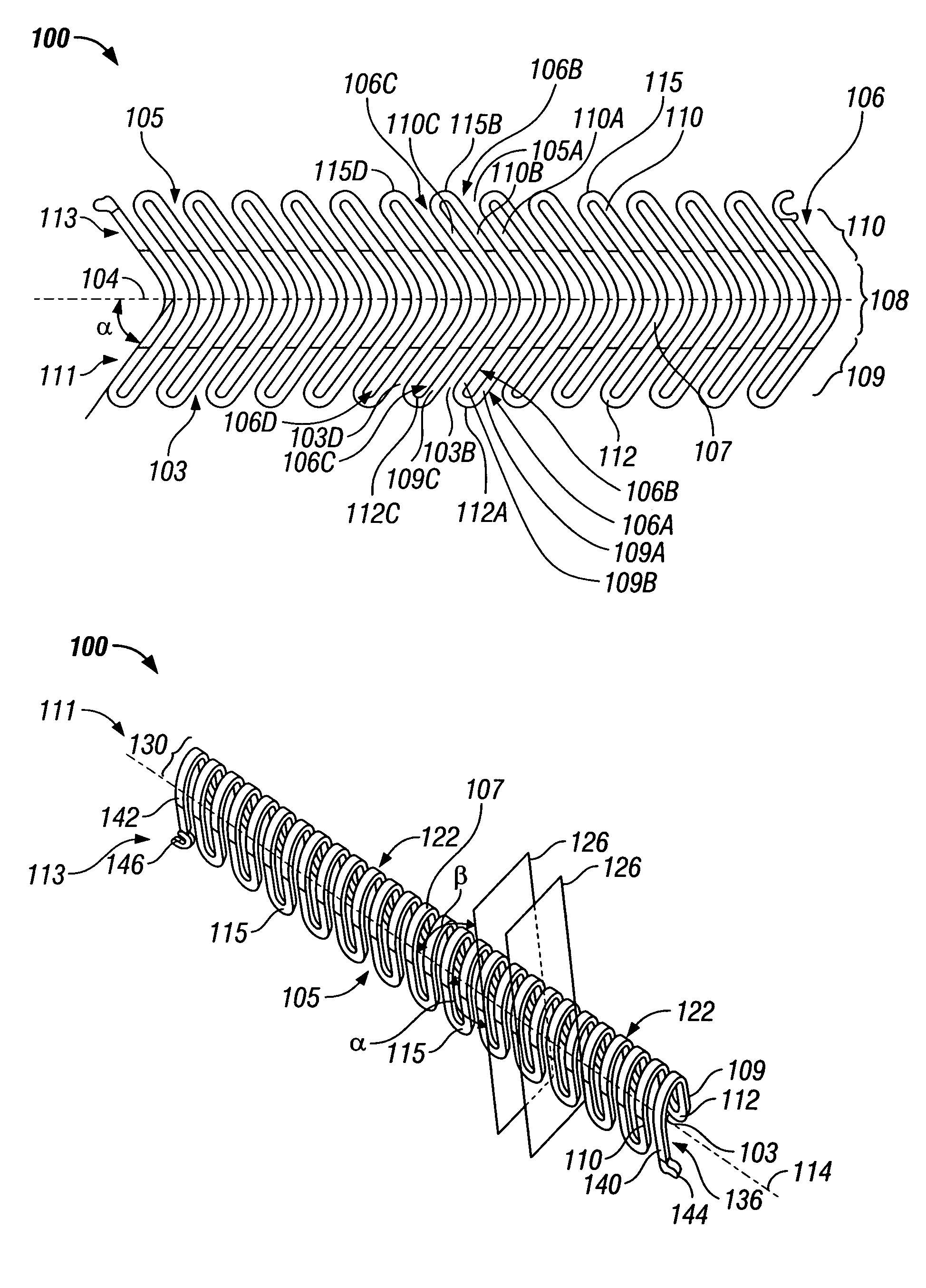 Electrical contact with plural arch-shaped elements