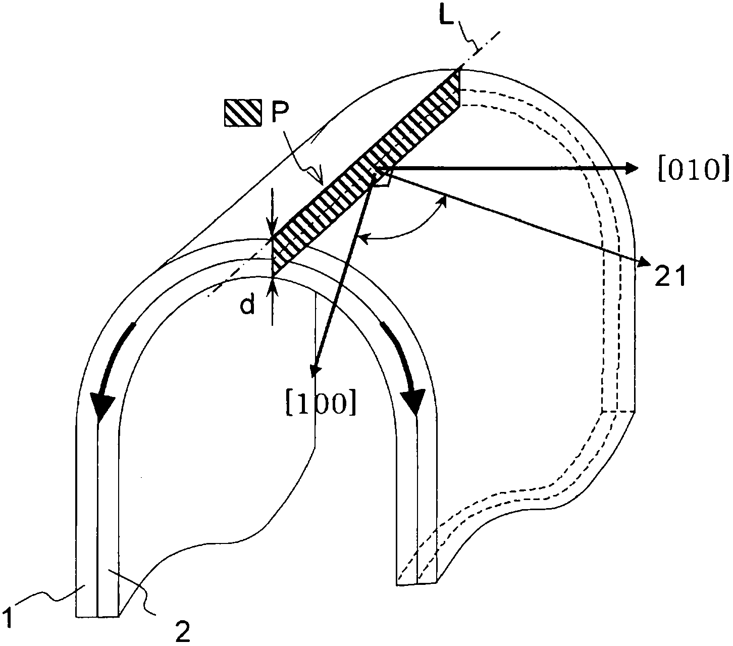 Flexible circuit board and structure of bend section of flexible circuit board