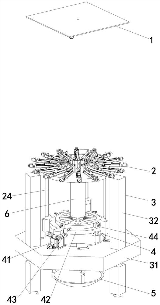 Multi-layer nested X-ray focus lens main power control assembling and adjusting device