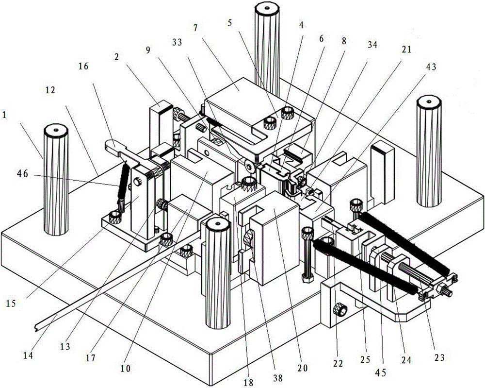 Combination Die for Stamping and Forming Lath-shaped Multi-curved Elastic Parts