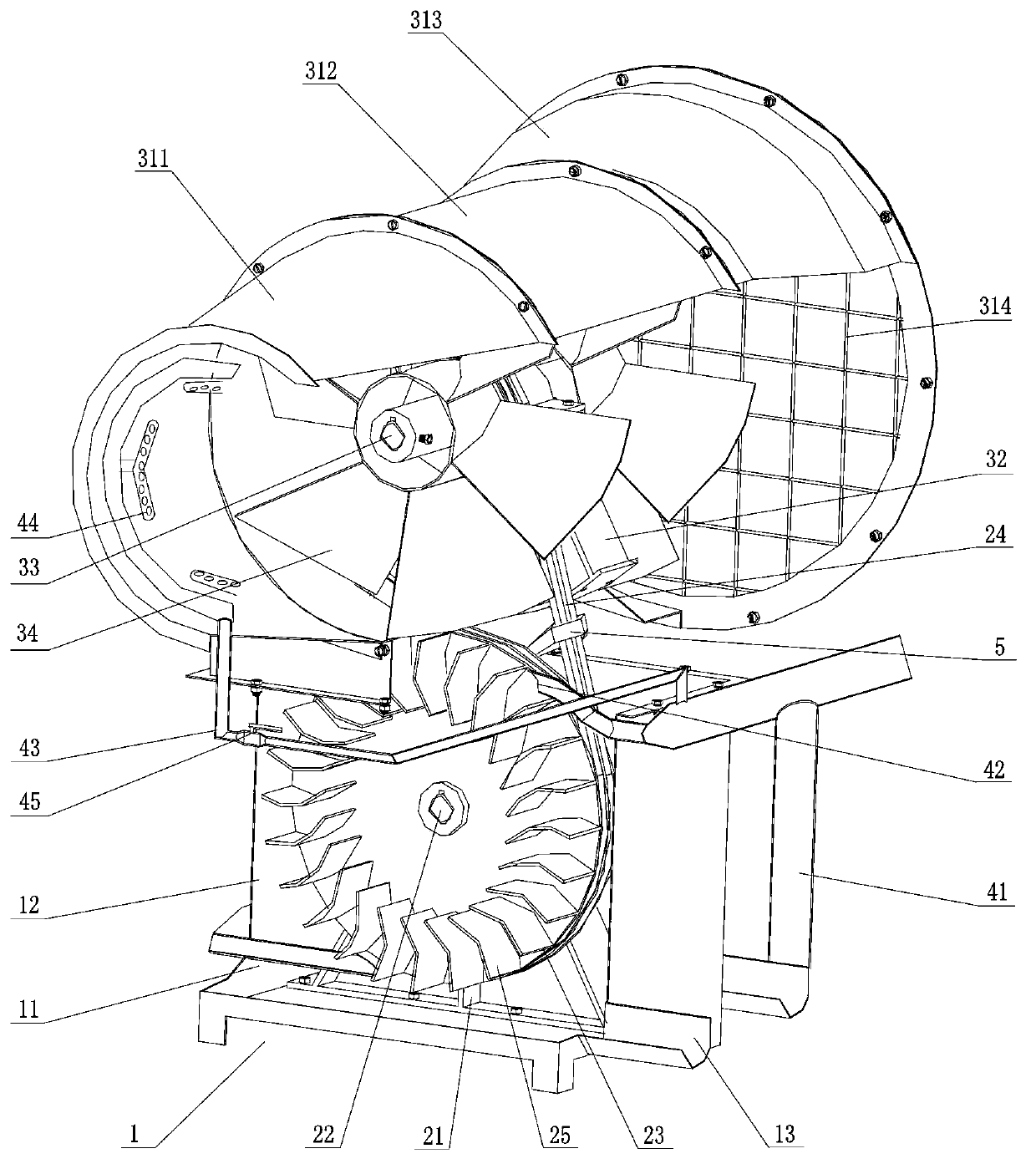 Spraying environment-friendly energy-saving anti-explosion fan based on shaft sump water source