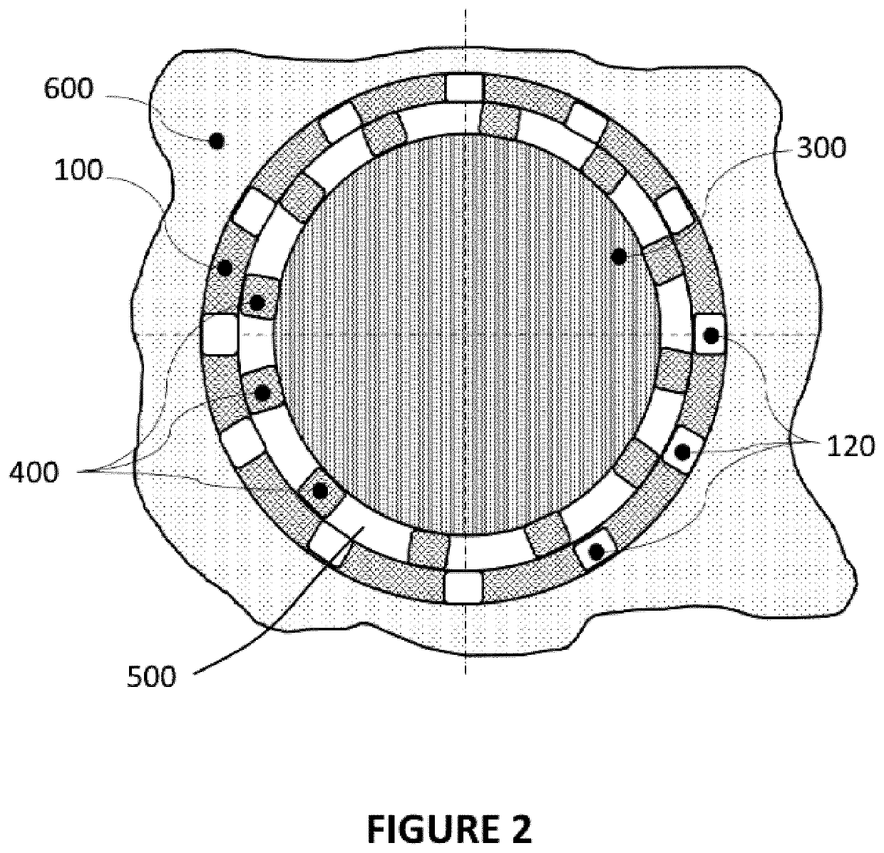 Perforated polymeric sheet with underlying spacers