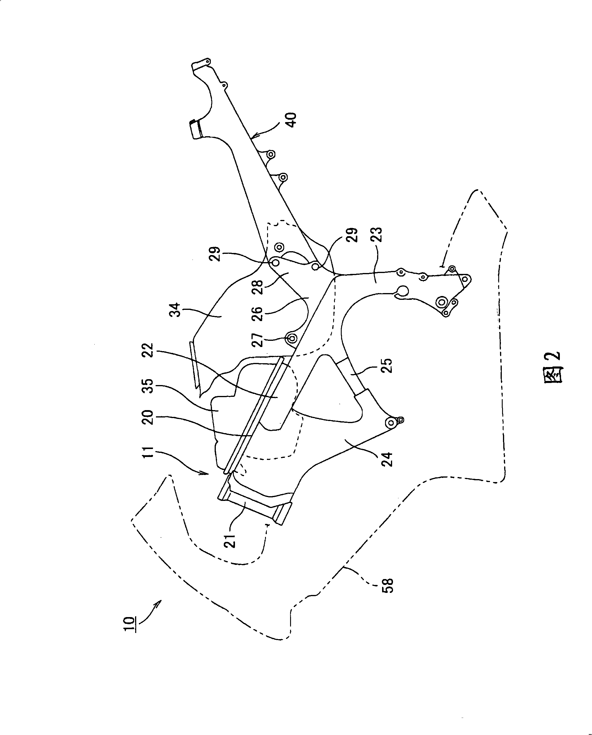 Seat rail structure of motorcycle