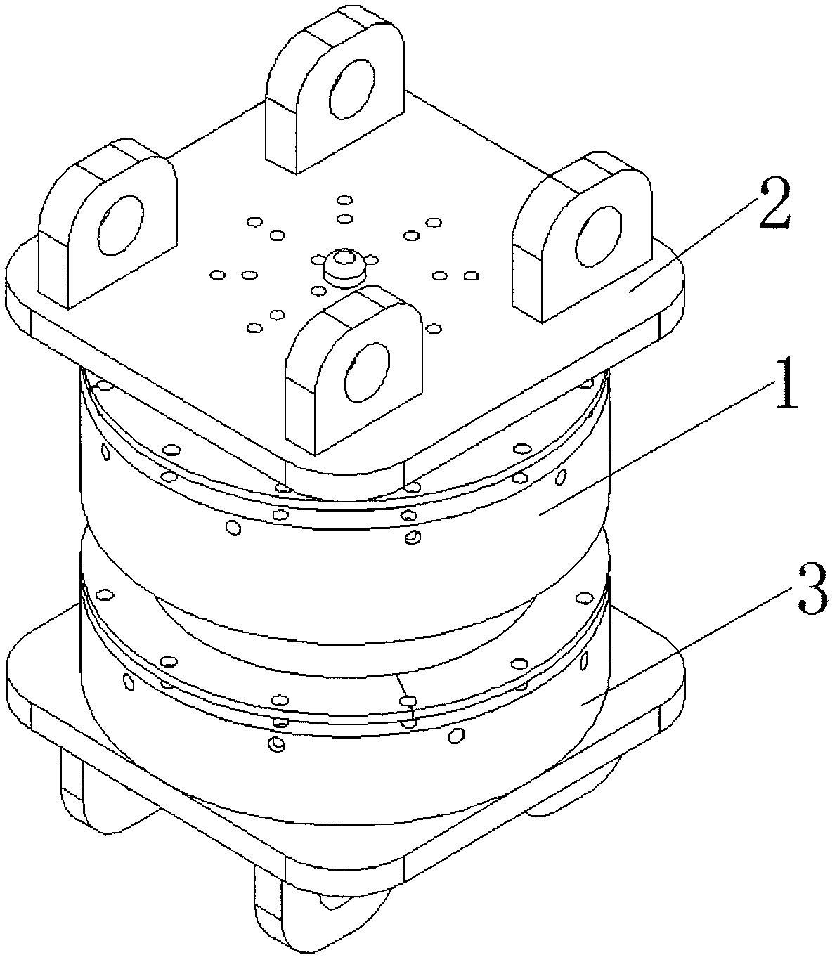 Damping connection arm for quartering hammer cantilever of excavator