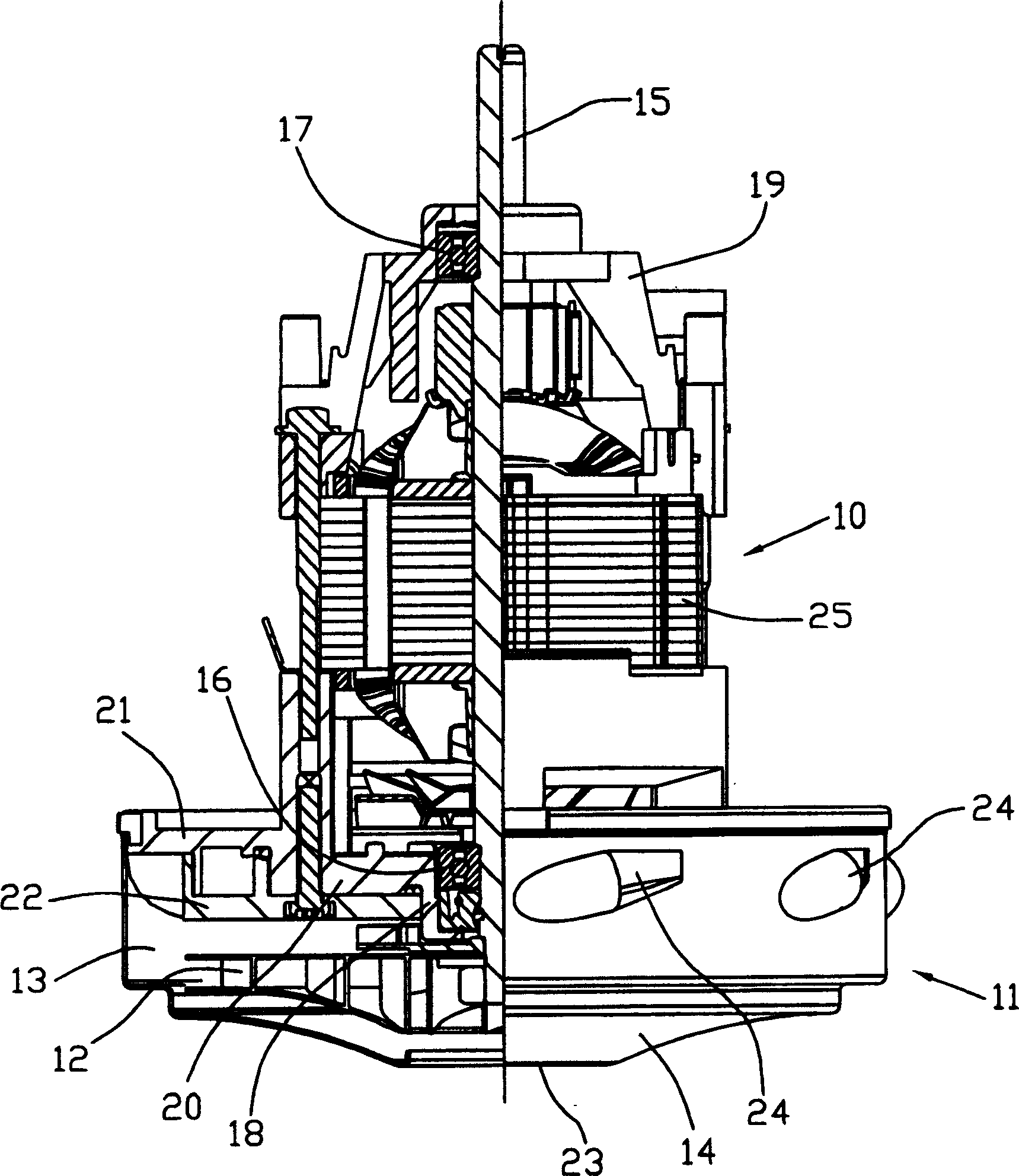 Blowing machine motor