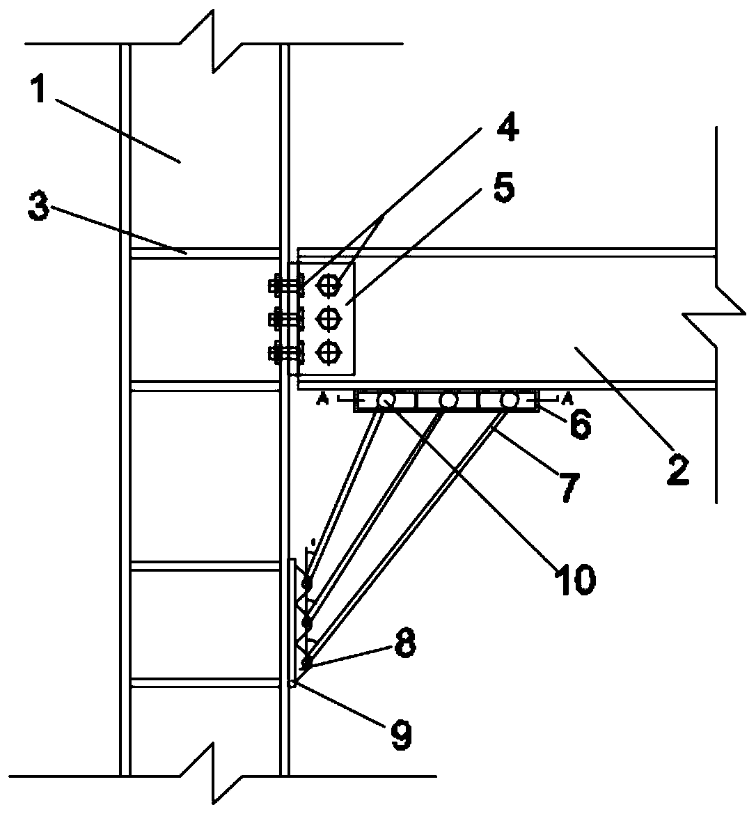 Steel structure reinforcing joint part with multiple anti-seismic progressive-collapse-resisting defensive lines
