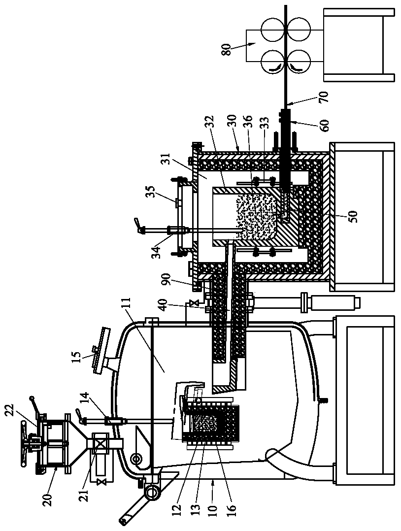 A vacuum continuous melting and casting device for copper alloy