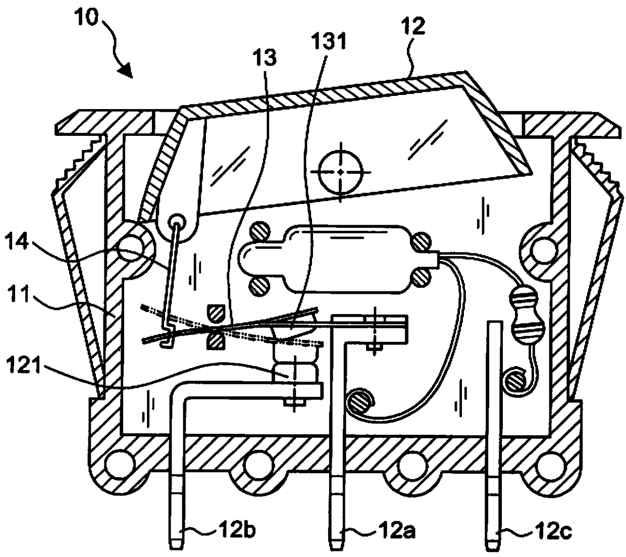 Deviation surge absorbing structure built in contact switch