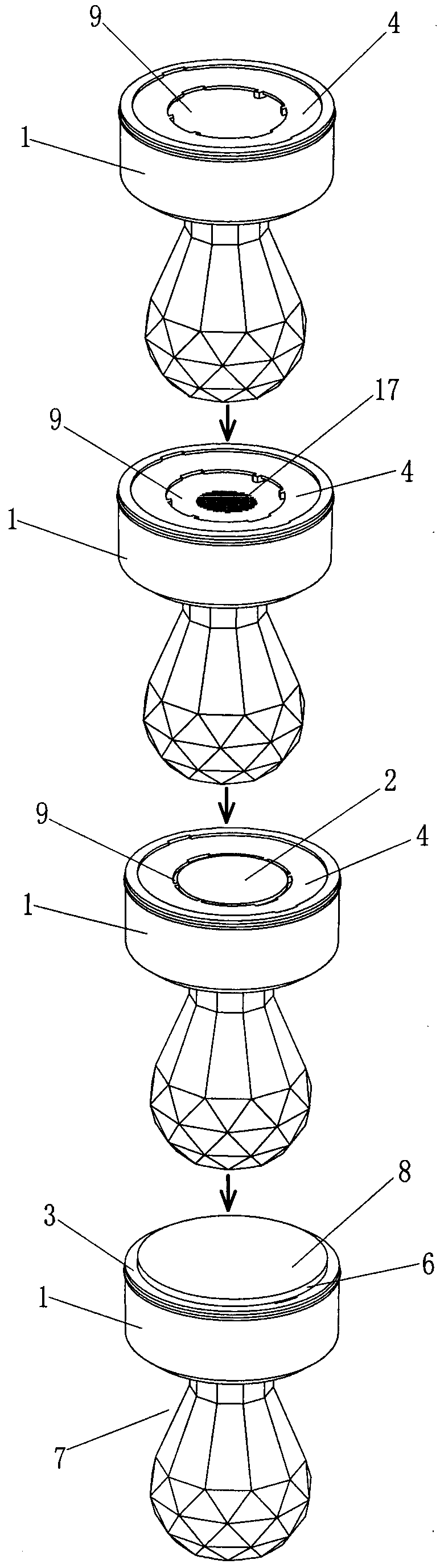 Soft and hard material combined seal with cast electronic chip and manufacturing method of seal