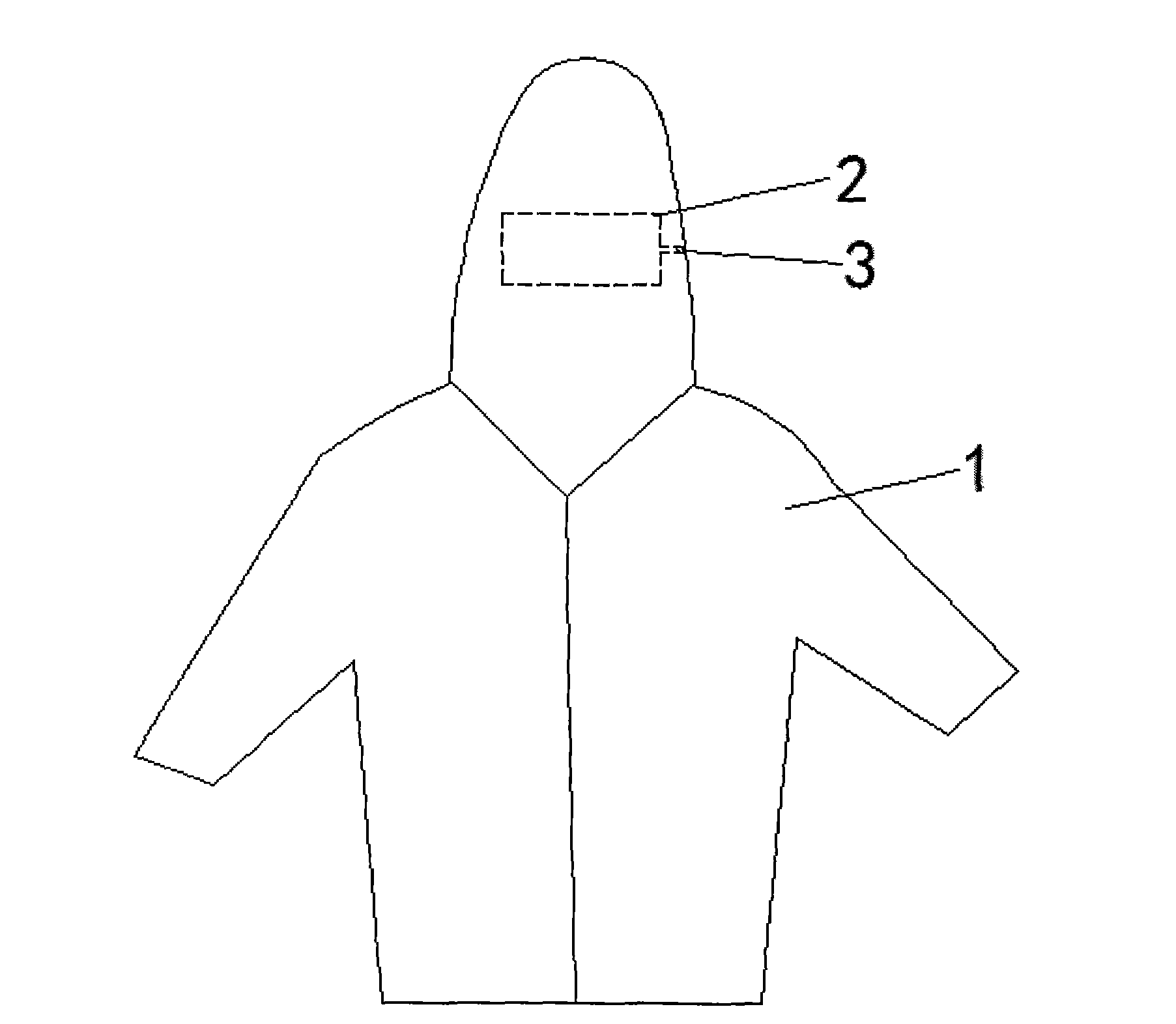 Water absorbing and guiding garment with cap provided with inflatable bag