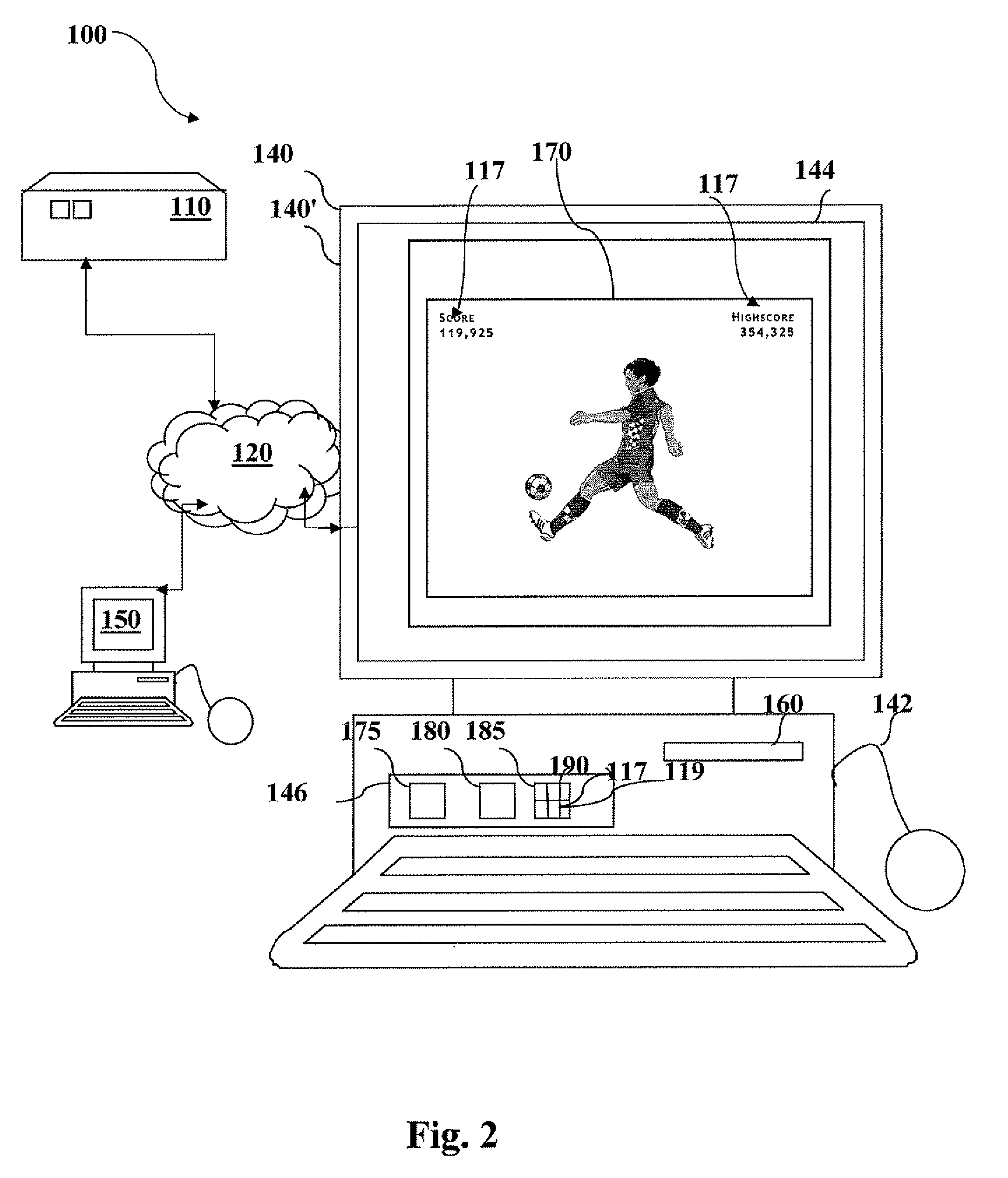 Method, device and system, for extracting dynamic content from a running computer application