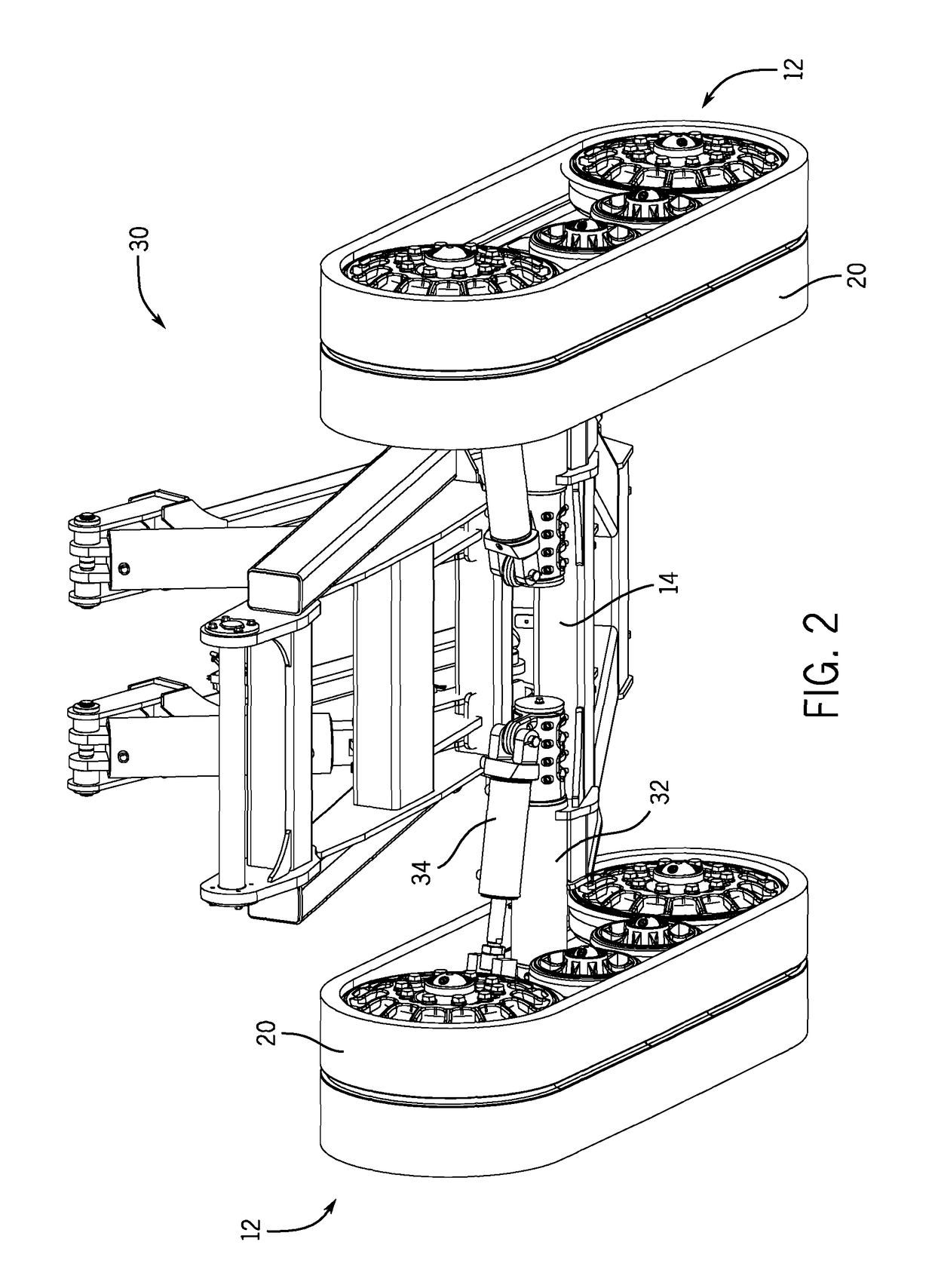 Implement steerable track assembly with pivoting steering actuator