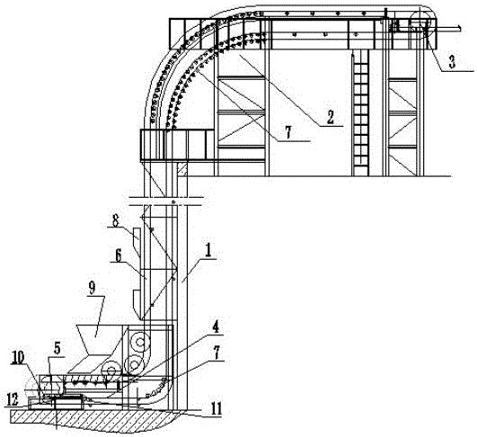 Vertical lifting corrugation flange conveyor