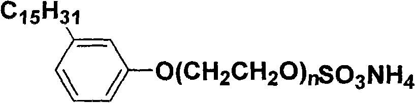 Cardanol polyoxyethylene ether ammonium sulfate and preparation method thereof