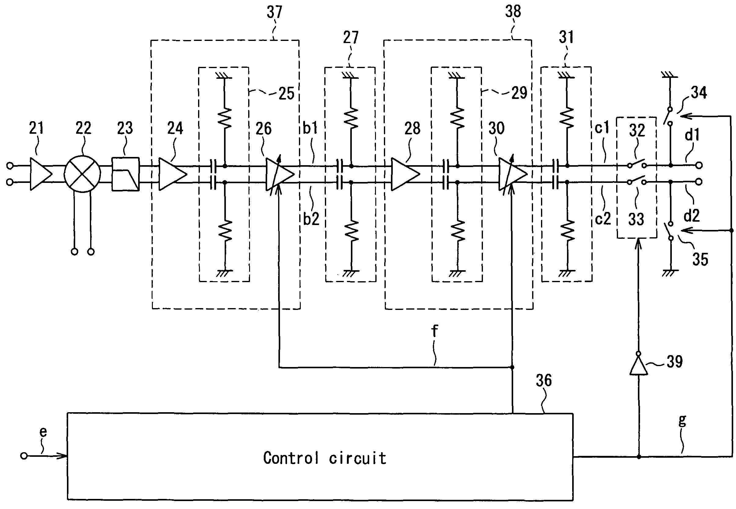 Direct conversion receiver circuit
