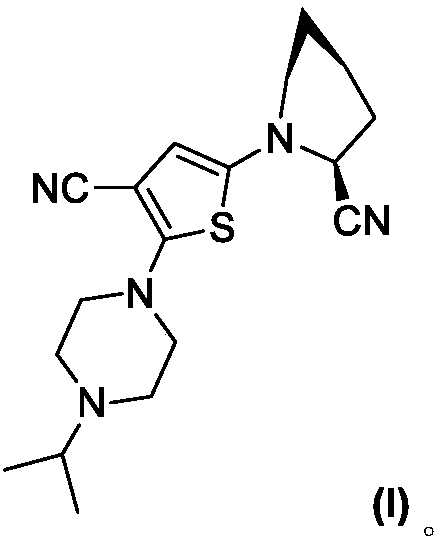 Isopropylpiperazine thiophene bicyclic nitrile compound as well as preparation method and application thereof