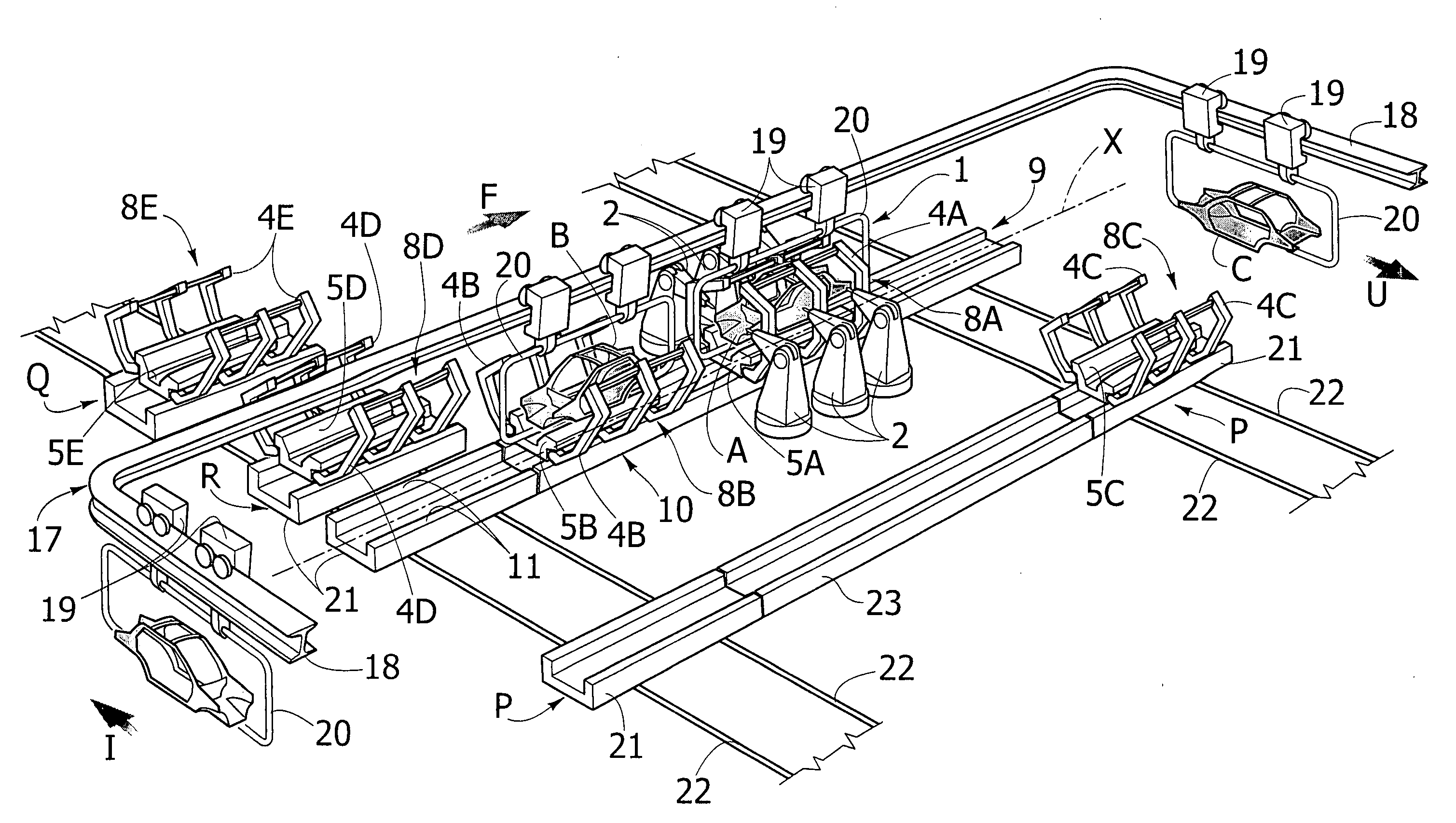 System for assembling, in particular by welding, structures made up of elements of pressed sheet metal, such as motor-vehicle bodies or subassemblies thereof