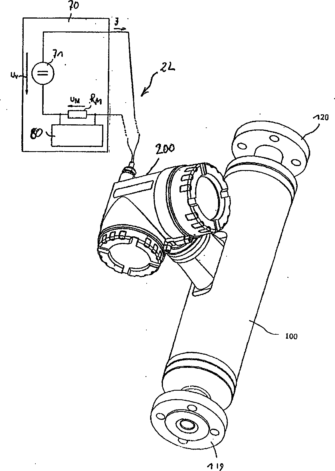 Field device electronics fed by an external electrical energy supply