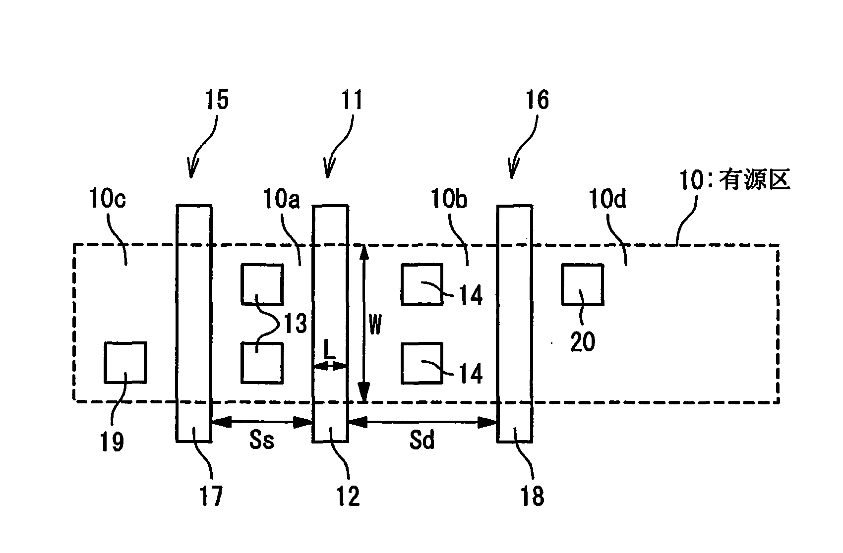 Circuit simulation based on gate spacing from adjacent mos transistors