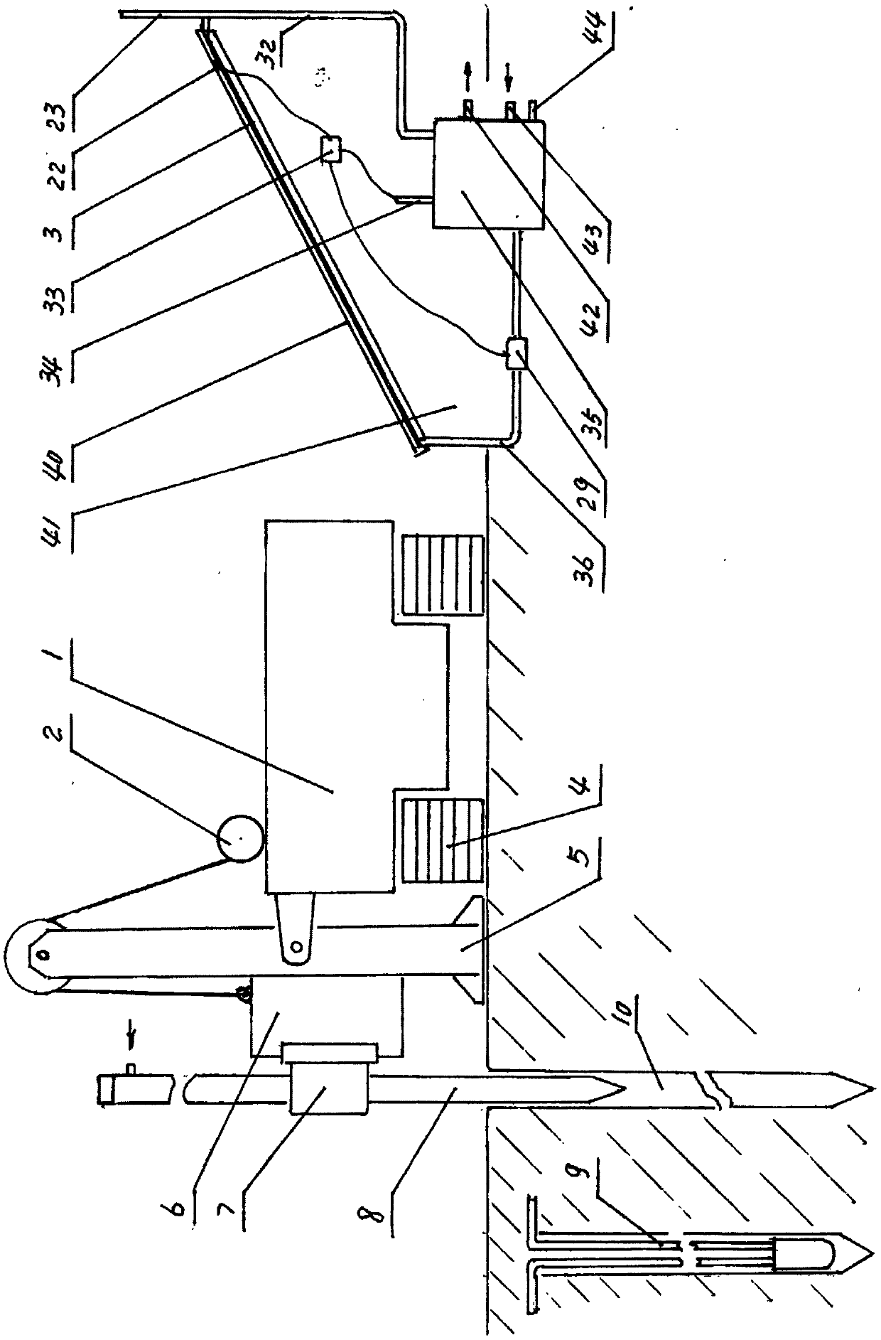 Pile driving and pulling machine for punching holes to bed rock to build ceramic solar energy storage device