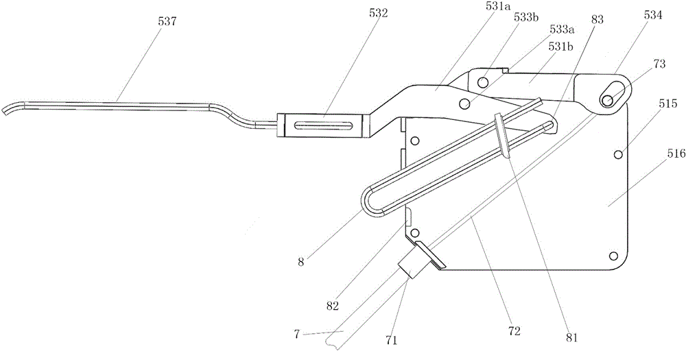 Composite swinging rod of overturn driving device