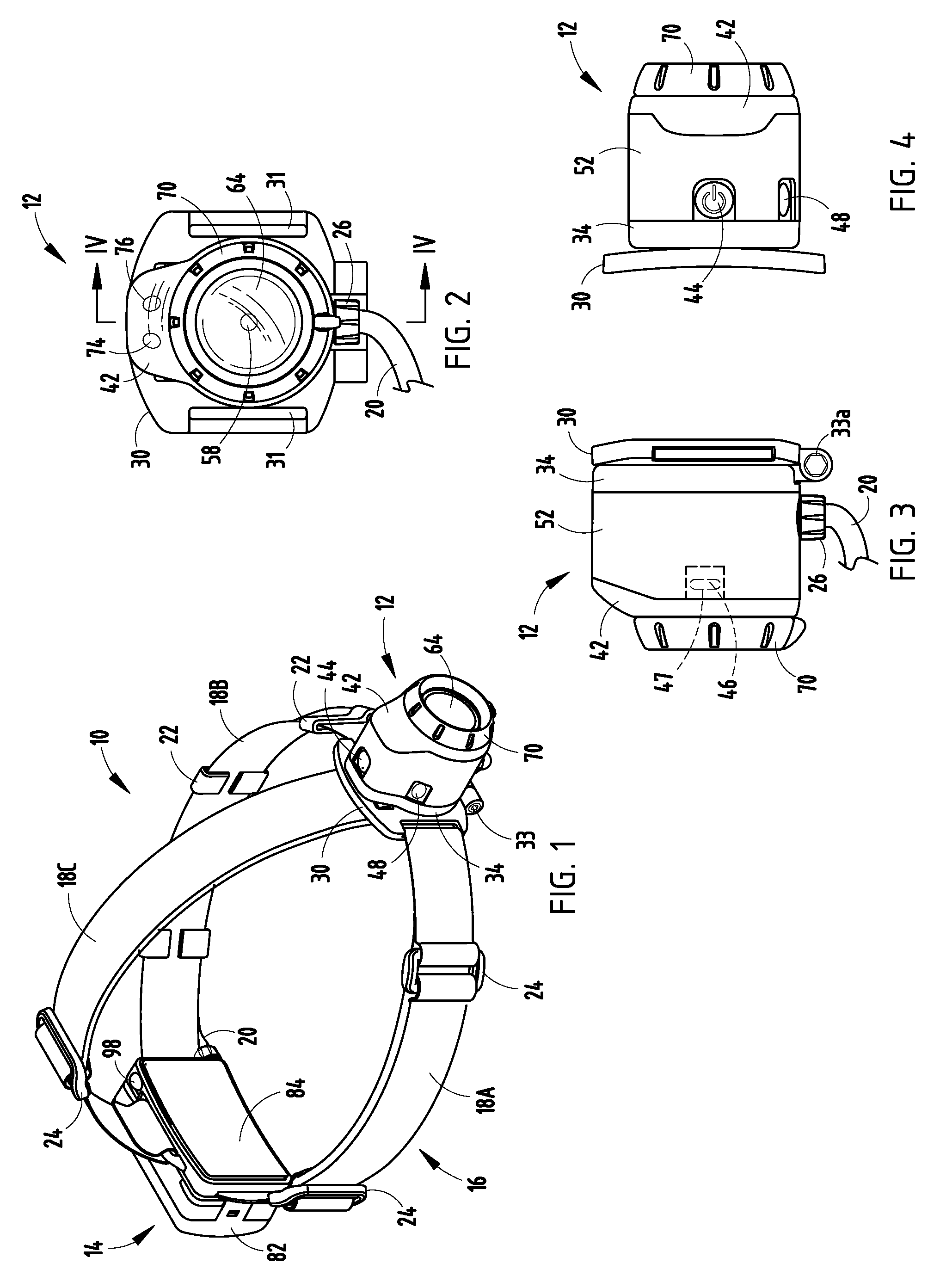 Lighting device having forward directed heat sink assembly