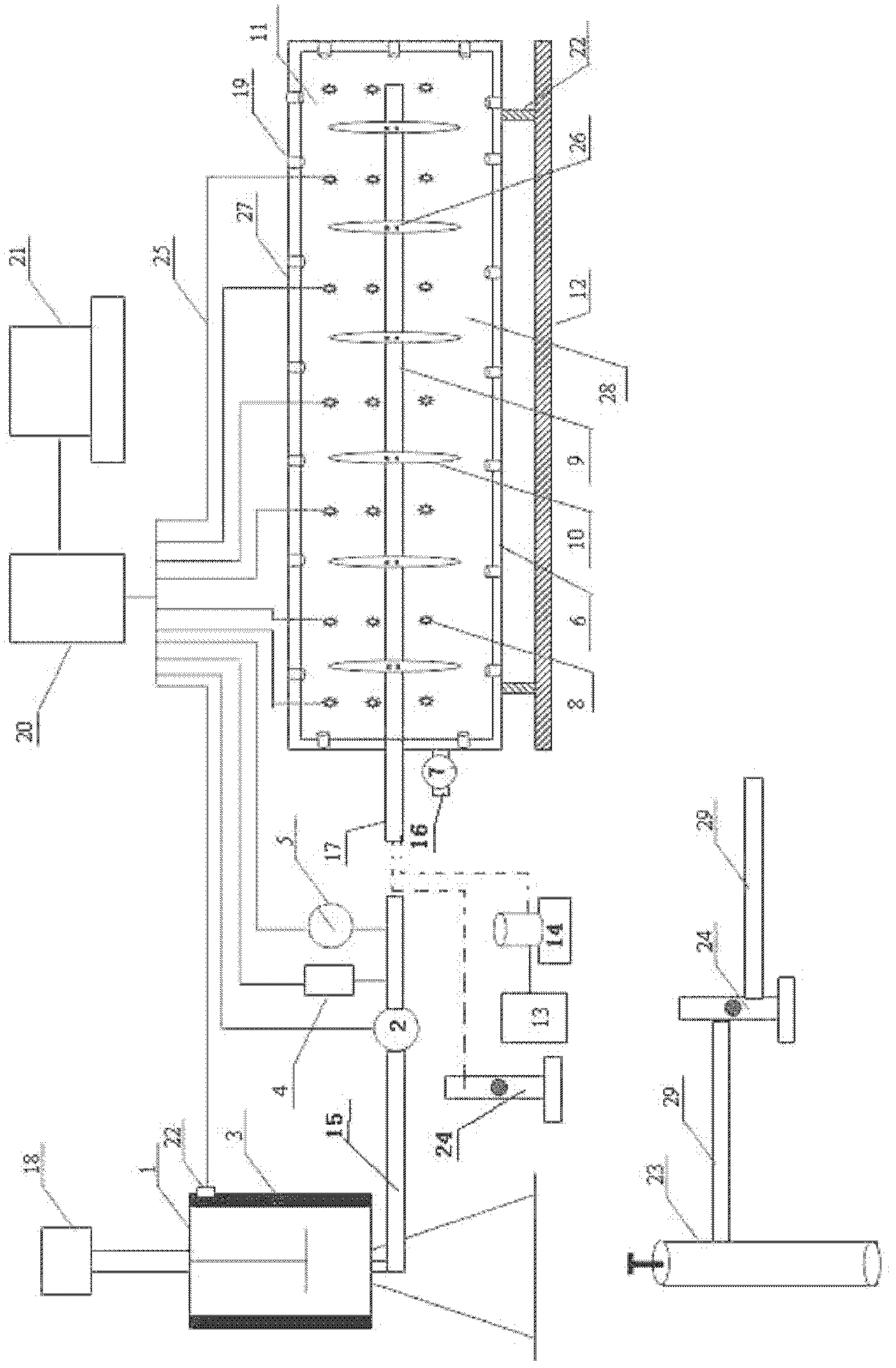 Device and method for simulating volume fracturing of horizontal well on shale reservoir stratum